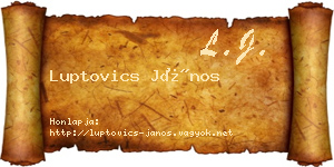 Luptovics János névjegykártya